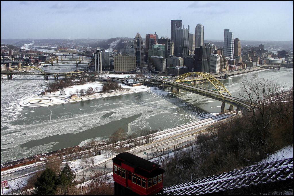 view of duquesne Incline and pittsburgh below